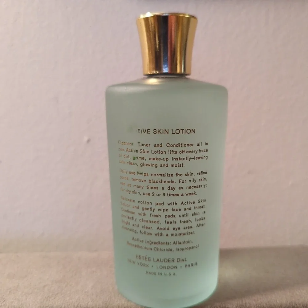 Vintage New Estee Lauder‎ Active Skin Lotion Tonic Conditioner Glass Bottle 8oz